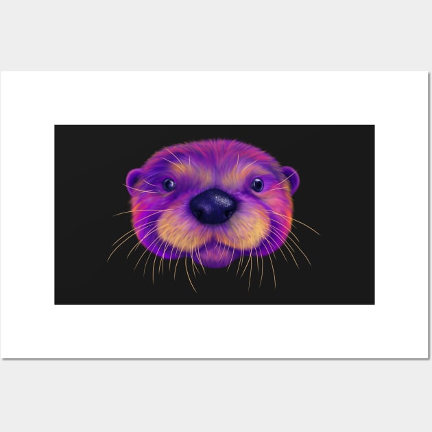 Purple Otter Wall Art by NeonFuzz